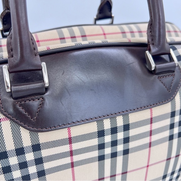 BURBERRY Check 2way Shoulder Handbag Weekender Travel Duffle Bag - Picture 15 of 15